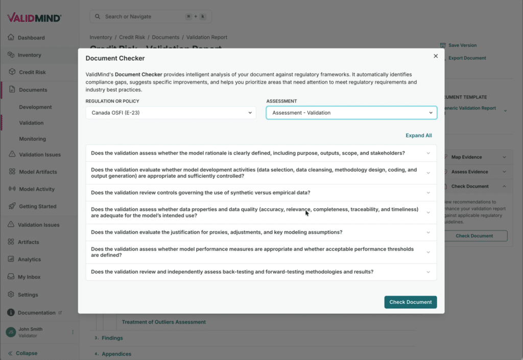Scaling Model Validation in the Age of AI 4 Document Checker E23 v2
