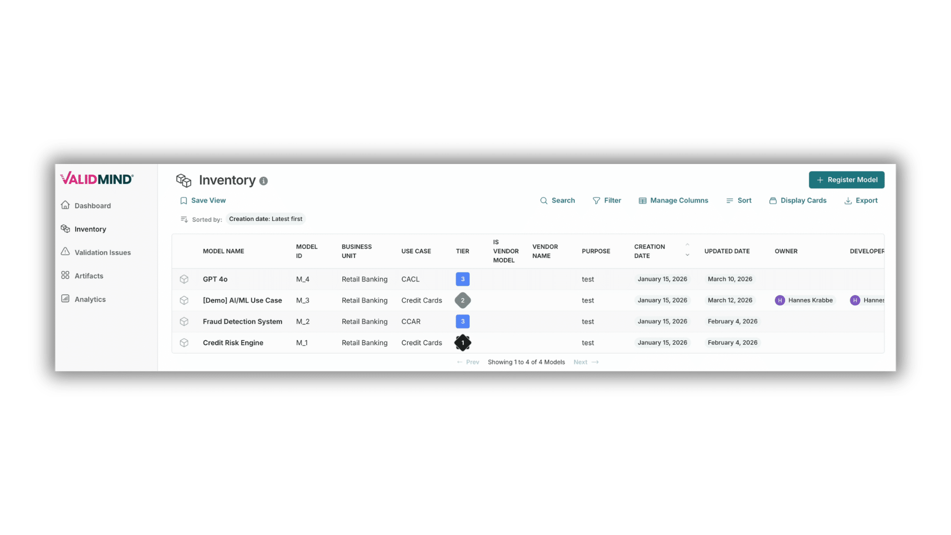 AI Governance 4 Validmind inventory