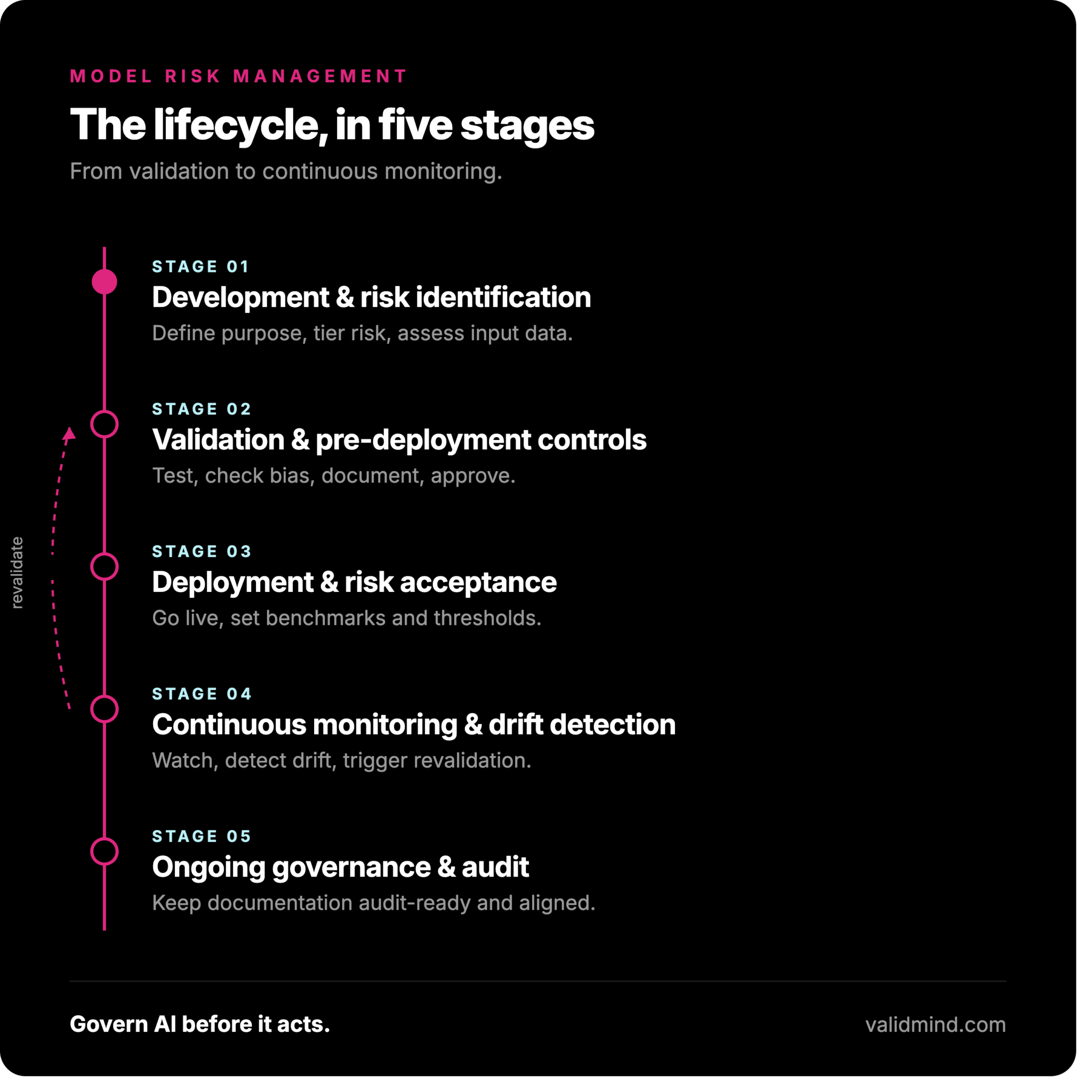 Model Risk Management Lifecycle: From Validation to Monitoring - ValidMind